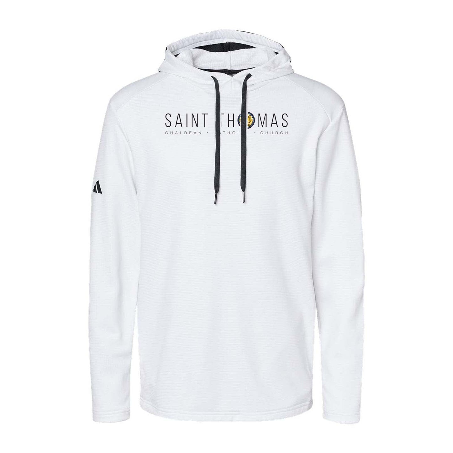 St. Thomas Catholic Church Adidas - Textured Mixed Media Hooded Sweatshirt Printed - Mato & Hash