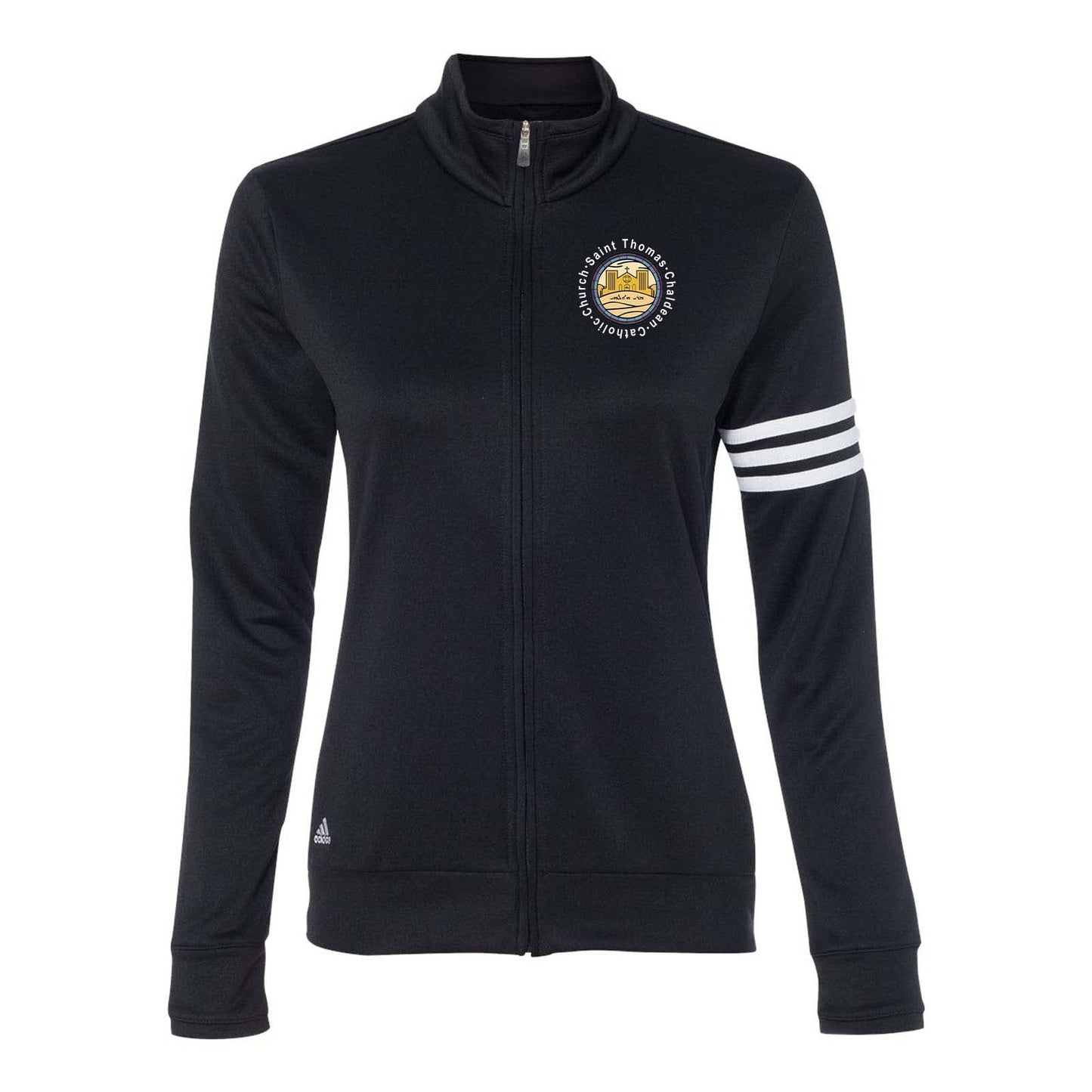 St. Thomas Catholic Church Adidas - Women's 3-Stripes French Terry Full-Zip Jacket Printed - Mato & Hash