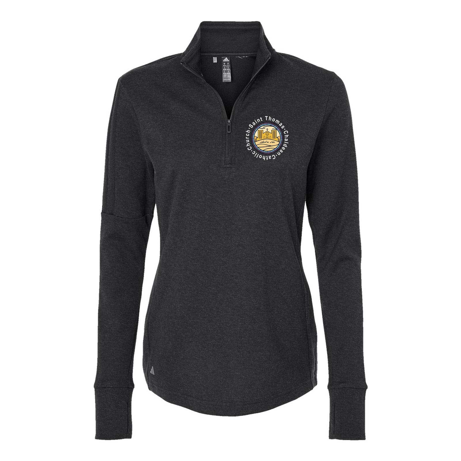 St. Thomas Catholic Church Adidas - Women's 3-Stripes Quarter-Zip Sweater Printed - Mato & Hash