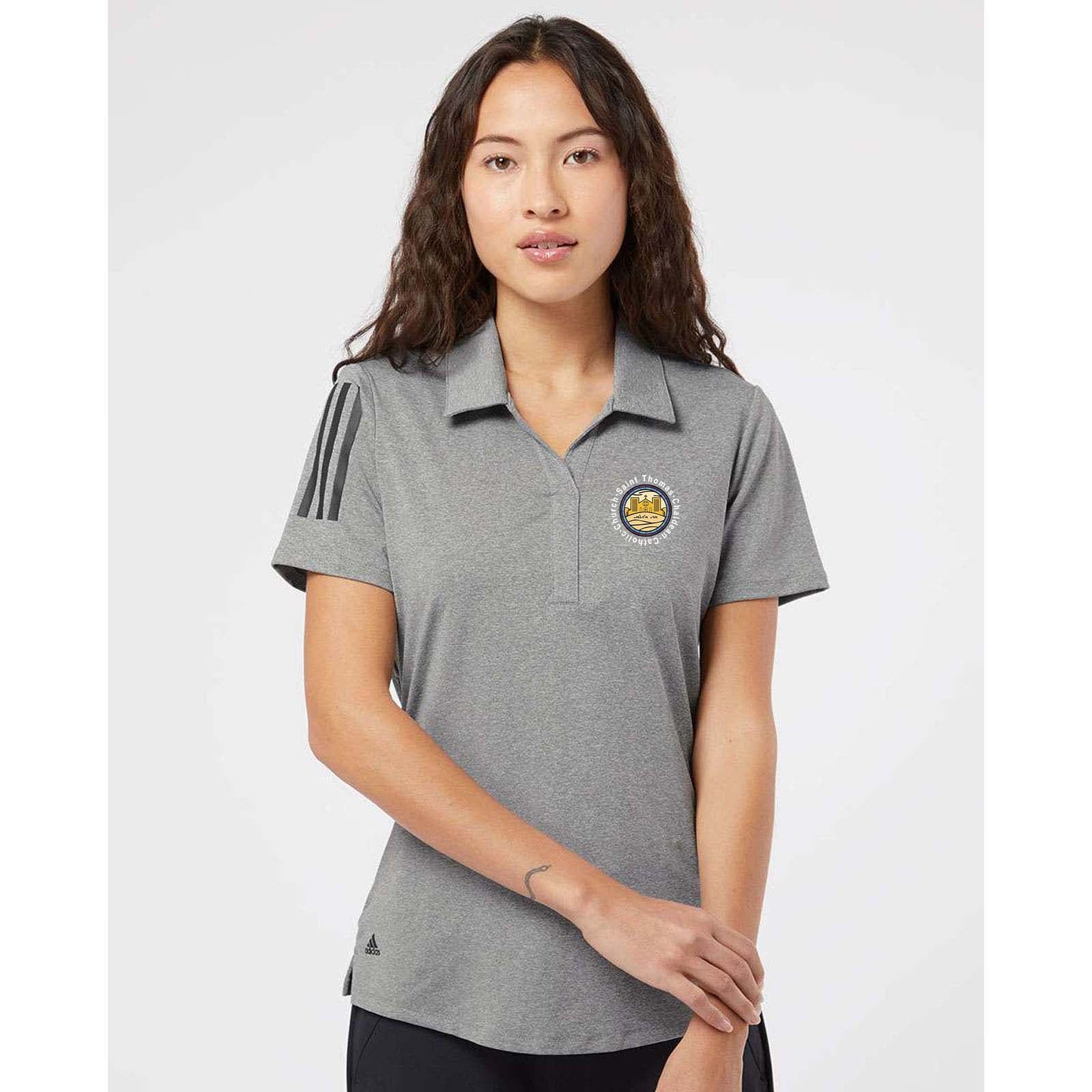 St. Thomas Catholic Church Adidas - Women's Floating 3-Stripes Polo Printed - Mato & Hash