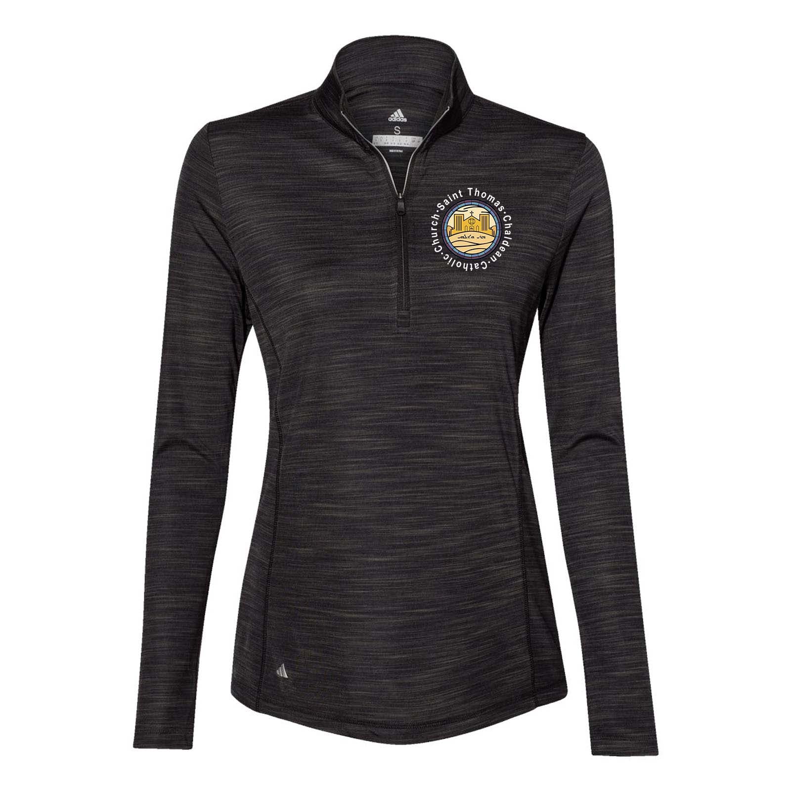 St. Thomas Catholic Church Adidas - Women's Lightweight Mélange Quarter-Zip Pullover Printed - Mato & Hash