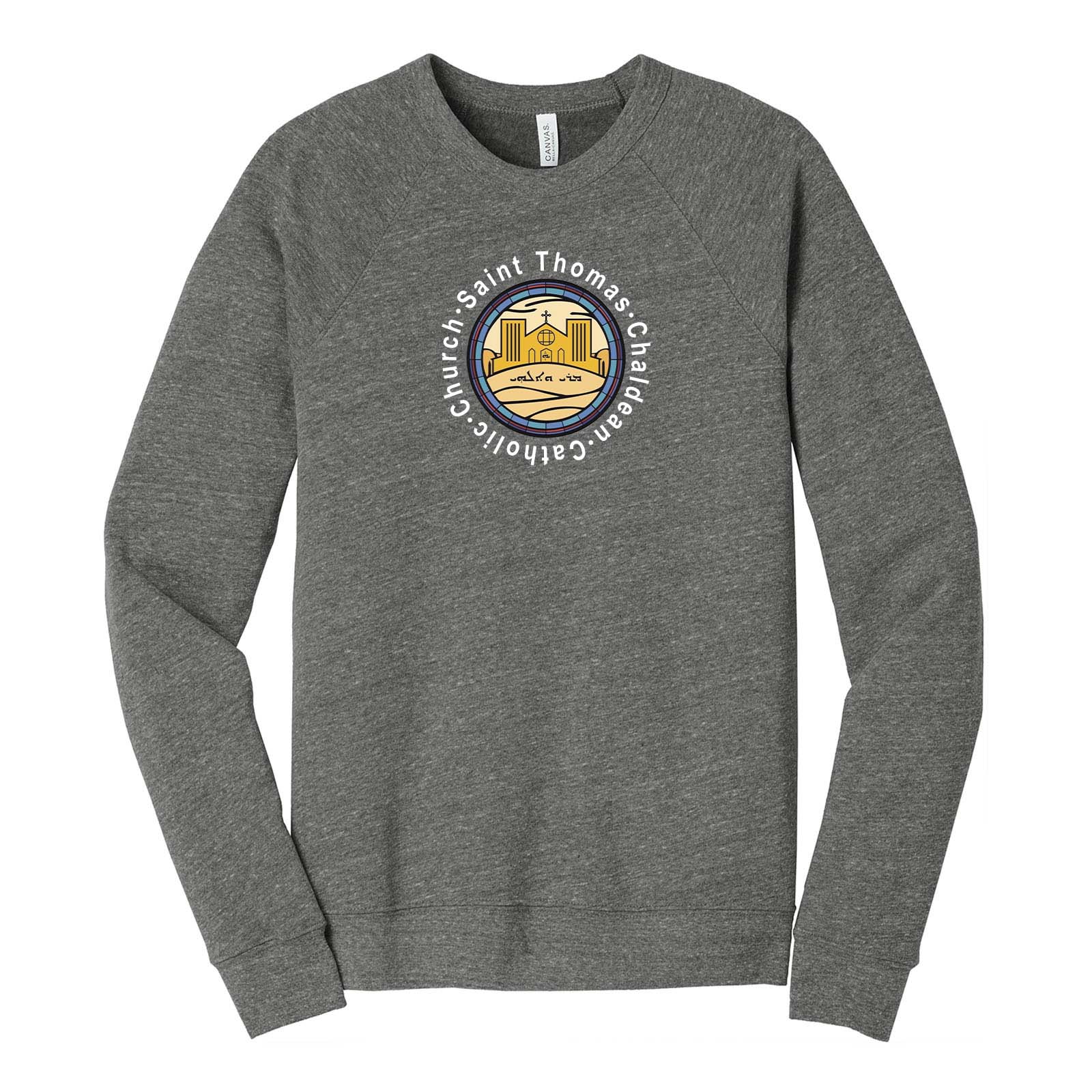 St. Thomas Catholic Church Bella + Canvas Unisex Cotton/Polyester Fleece Raglan Crewneck Sweatshirt Printed - Mato & Hash