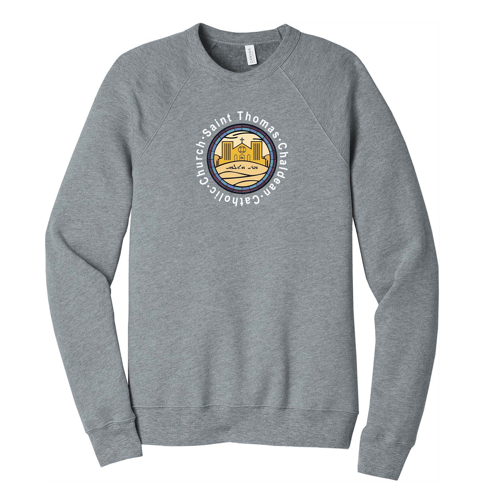 St. Thomas Catholic Church Bella + Canvas Unisex Cotton/Polyester Fleece Raglan Crewneck Sweatshirt Printed - Mato & Hash