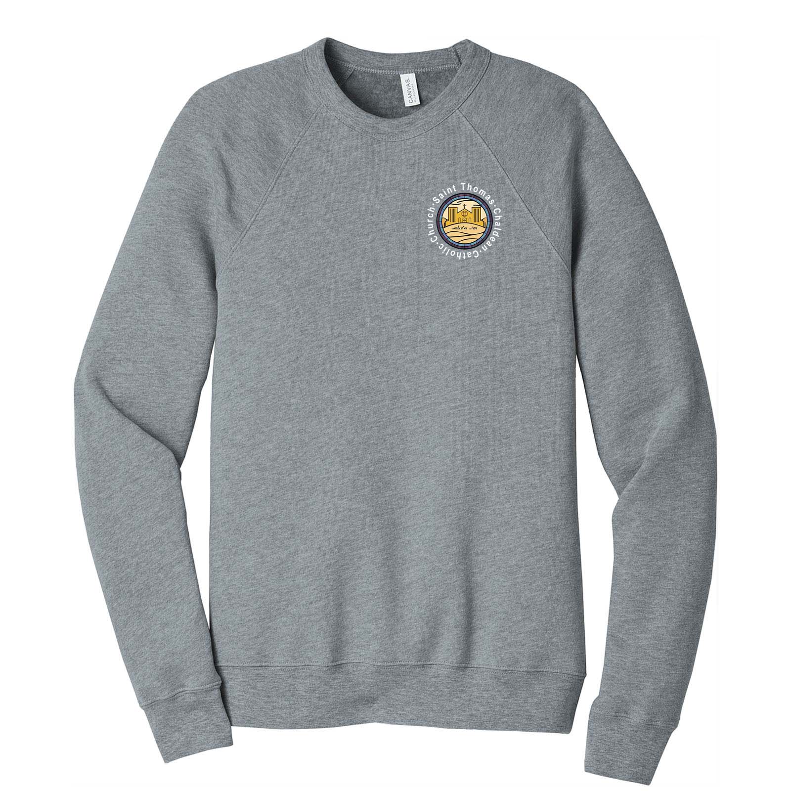 St. Thomas Catholic Church Bella + Canvas Unisex Cotton/Polyester Fleece Raglan Crewneck Sweatshirt Printed - Mato & Hash