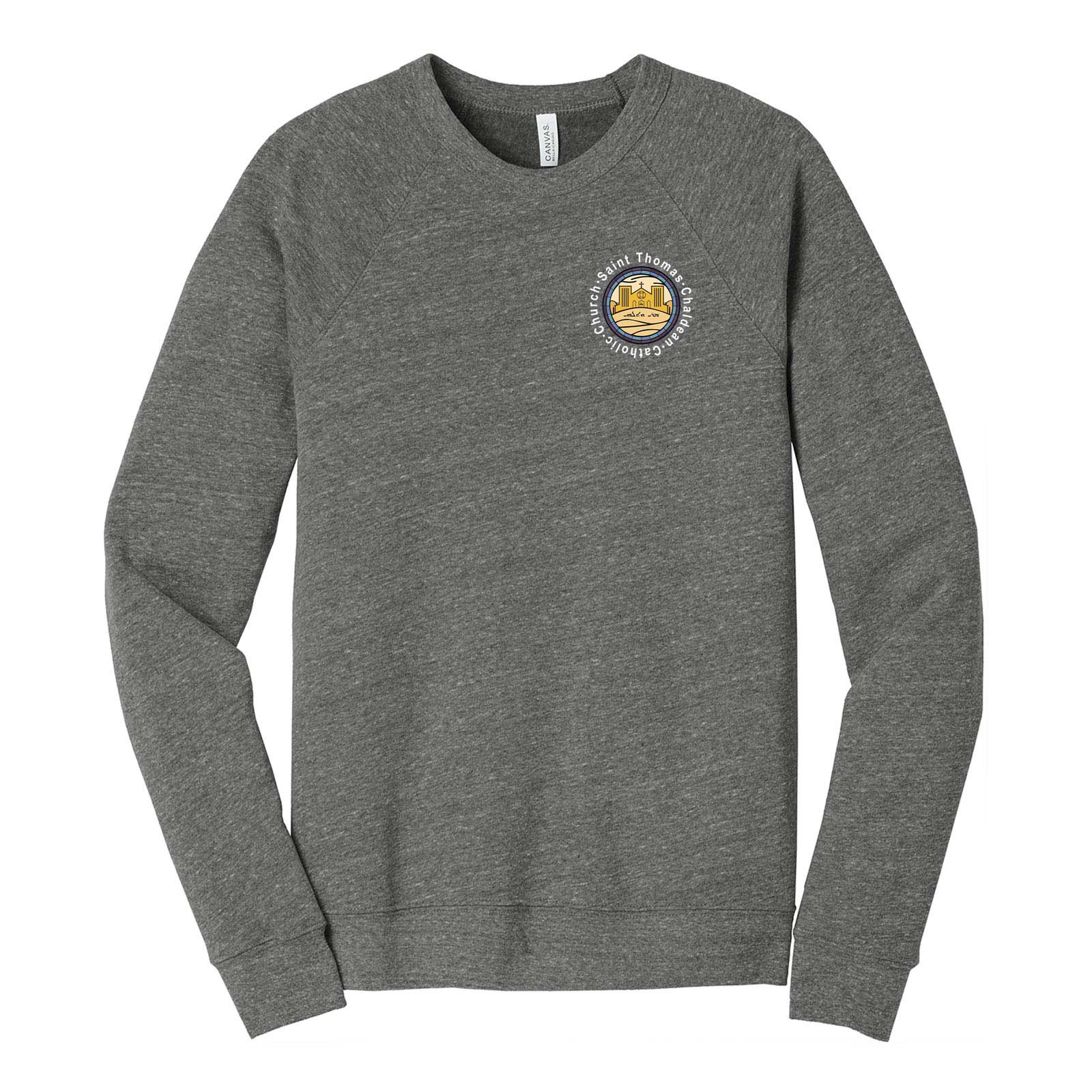 St. Thomas Catholic Church Bella + Canvas Unisex Cotton/Polyester Fleece Raglan Crewneck Sweatshirt Printed - Mato & Hash