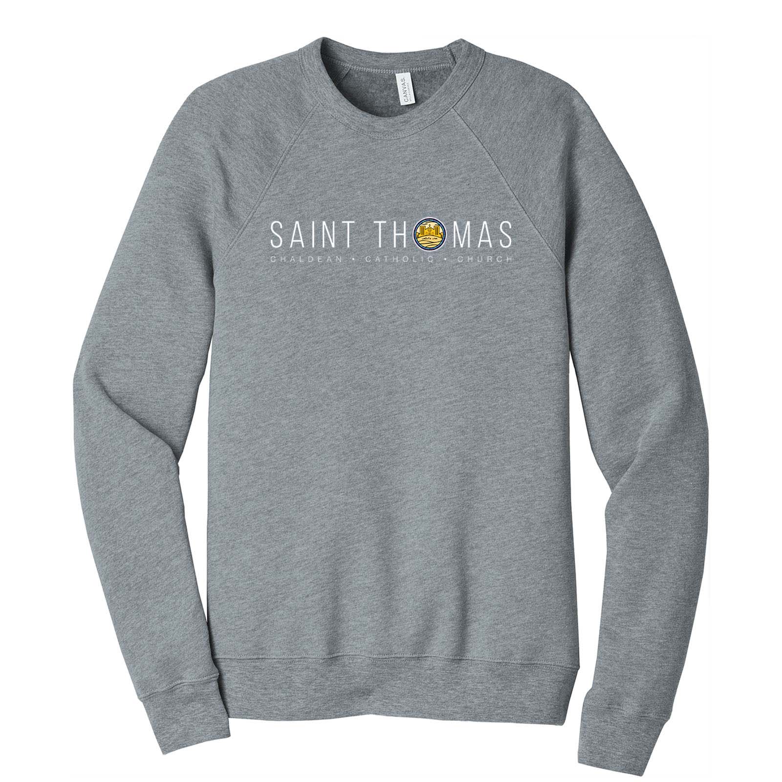 St. Thomas Catholic Church Bella + Canvas Unisex Cotton/Polyester Fleece Raglan Crewneck Sweatshirt Printed - Mato & Hash