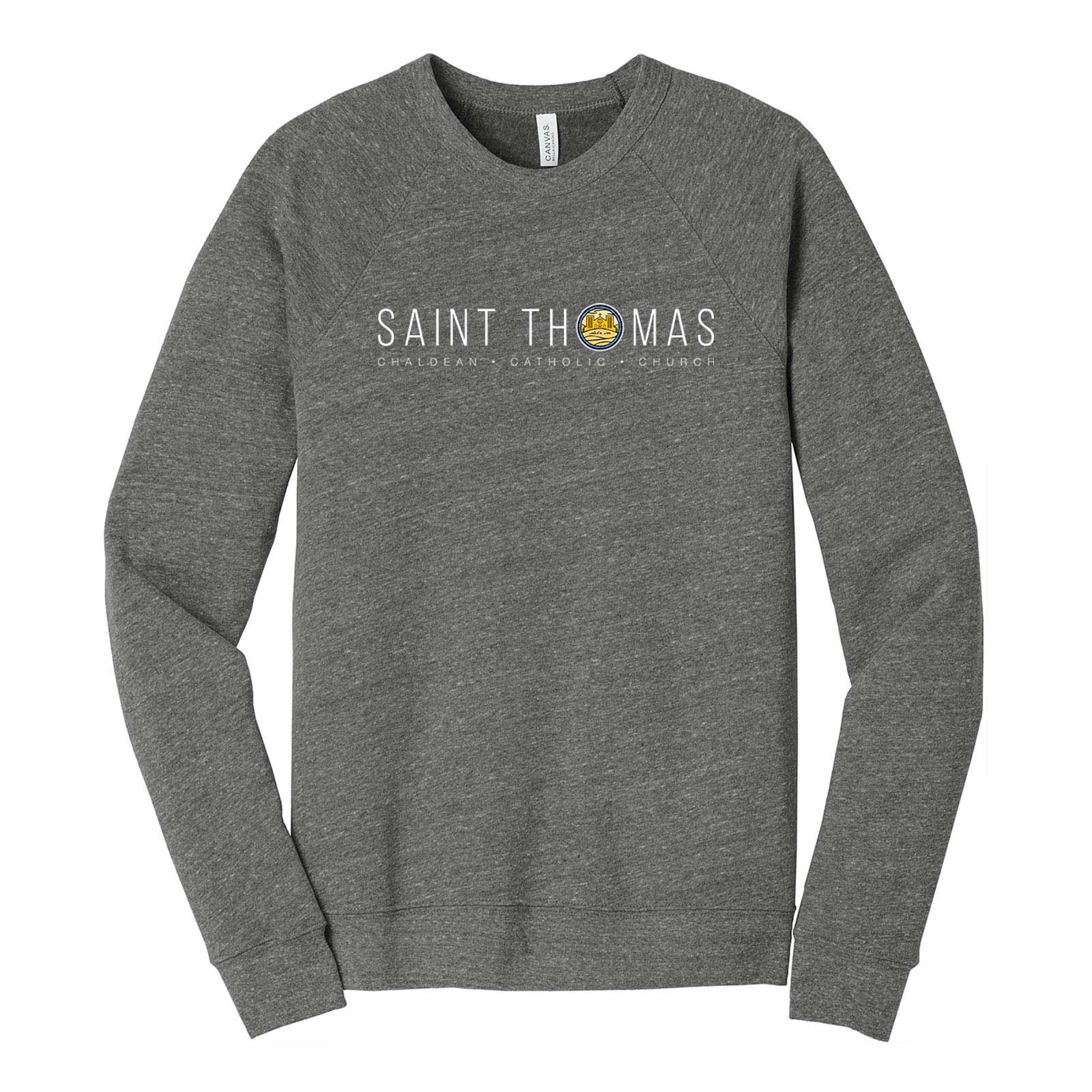 St. Thomas Catholic Church Bella + Canvas Unisex Cotton/Polyester Fleece Raglan Crewneck Sweatshirt Printed - Mato & Hash