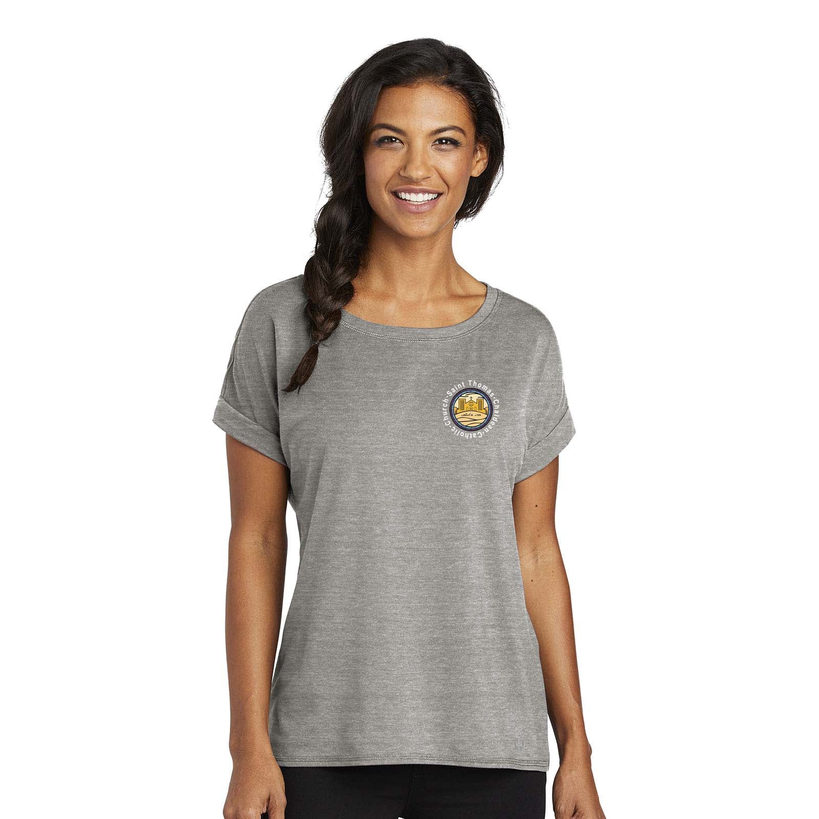 St. Thomas Catholic Church OGIO ® Ladies Luuma Cuffed Short Sleeve Printed - Mato & Hash