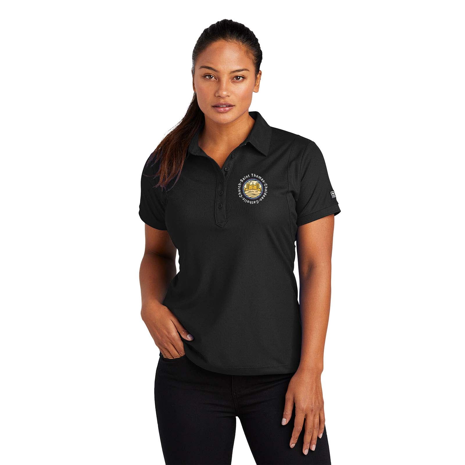 St. Thomas Catholic Church OGIO Women's 100% Polyester Jewel Polo T-Shirt Printed - Mato & Hash