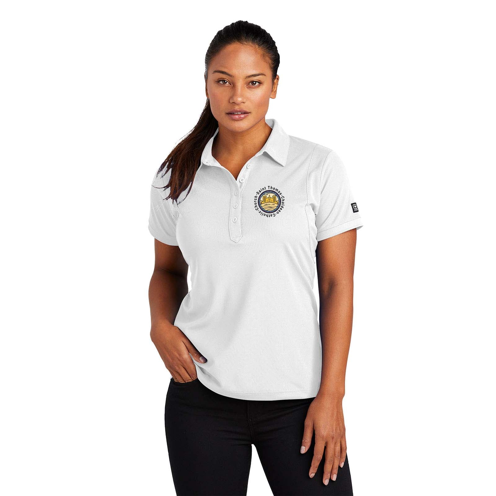 St. Thomas Catholic Church OGIO Women's 100% Polyester Jewel Polo T-Shirt Printed - Mato & Hash