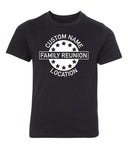 Stars Emblem Custom Name & Location Family Reunion Kids T Shirts