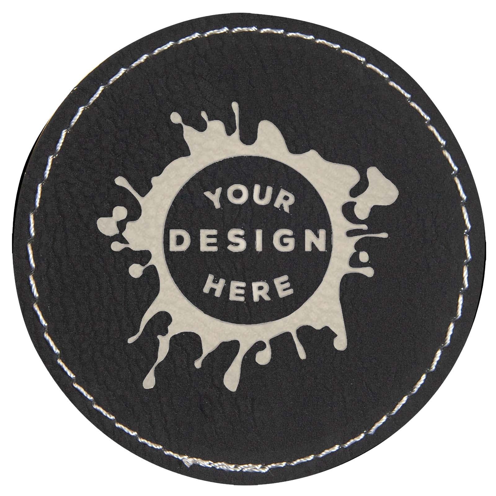 Synthetic Leather Patch w/ Custom Engraving – Circle - Mato & Hash