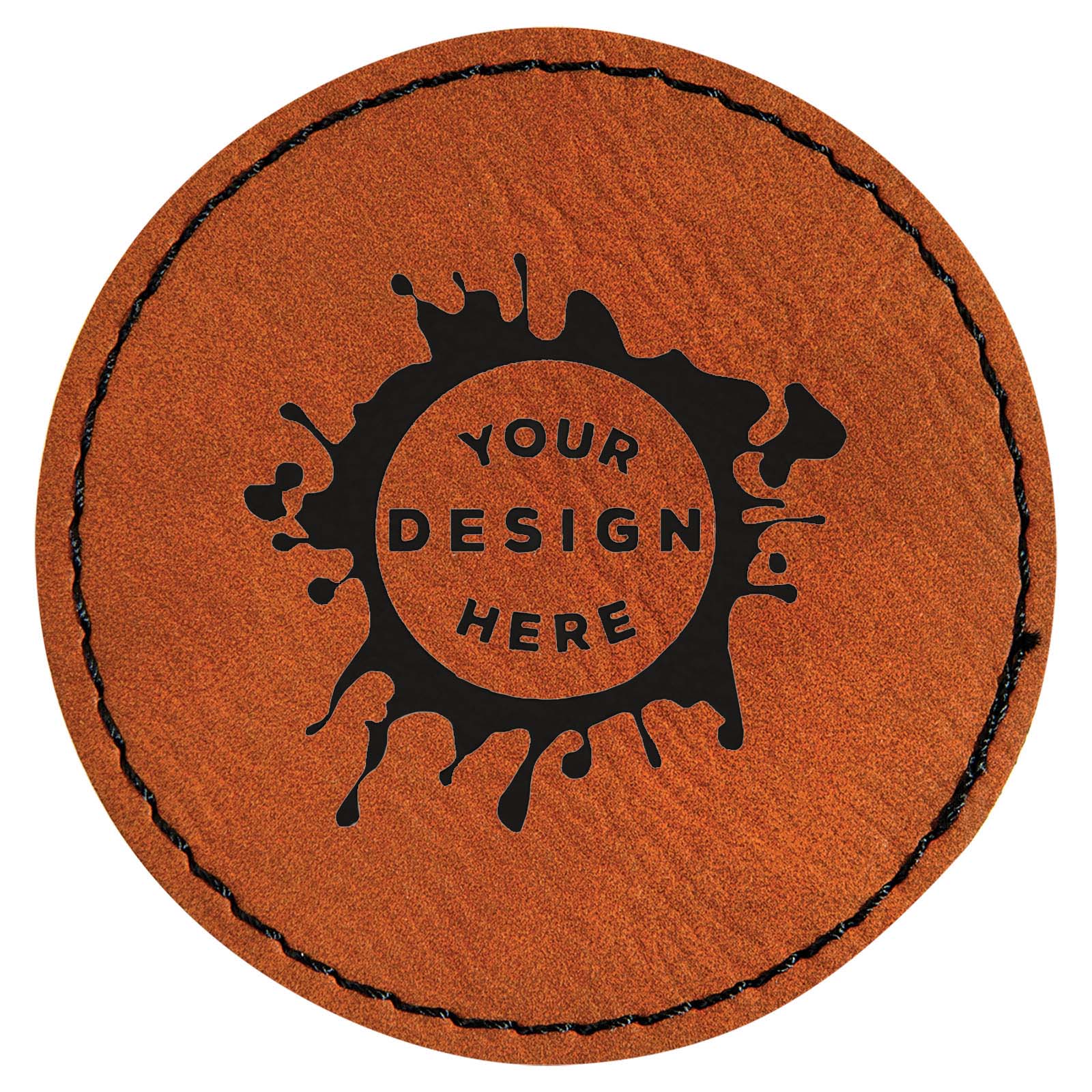 Synthetic Leather Patch w/ Custom Engraving – Circle - Mato & Hash