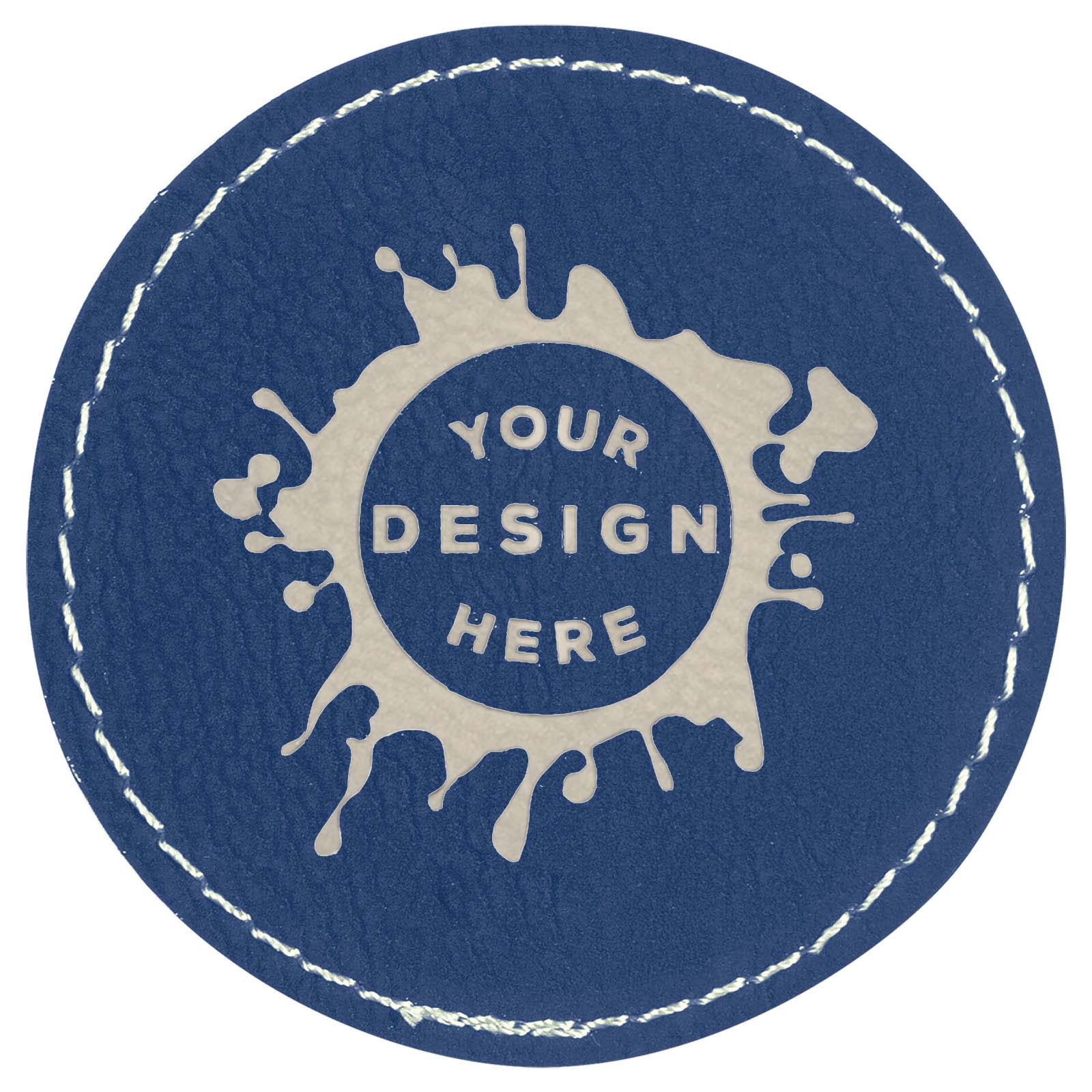 Synthetic Leather Patch w/ Custom Engraving – Circle - Mato & Hash