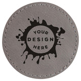 Synthetic Leather Patch w/ Custom Engraving – Circle - Mato & Hash