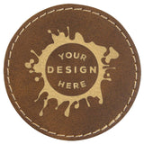 Synthetic Leather Patch w/ Custom Engraving – Circle - Mato & Hash