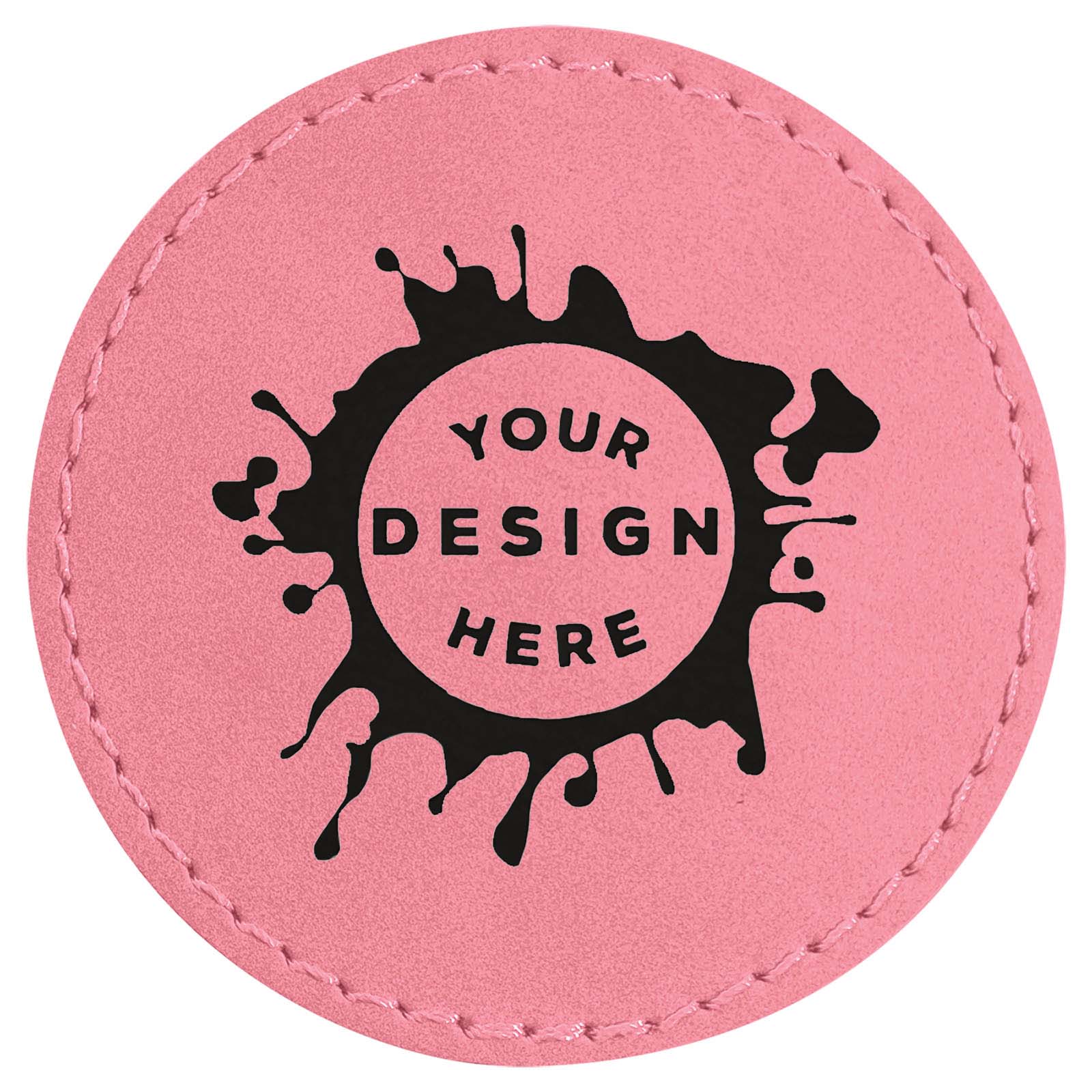 Synthetic Leather Patch w/ Custom Engraving – Circle - Mato & Hash