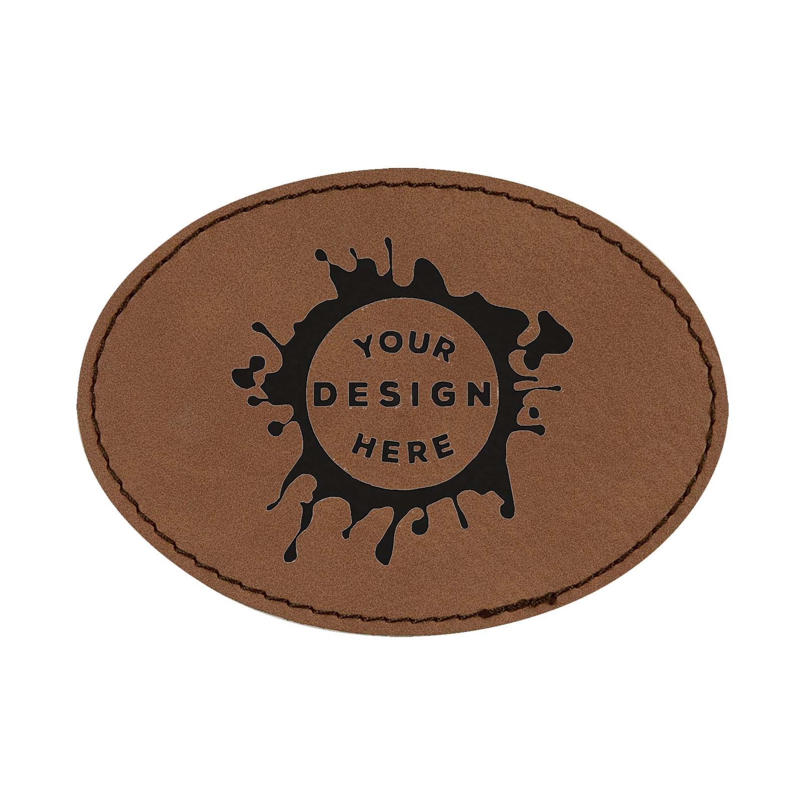 Synthetic Leather Patch w/ Custom Engraving - Oval - Mato & Hash