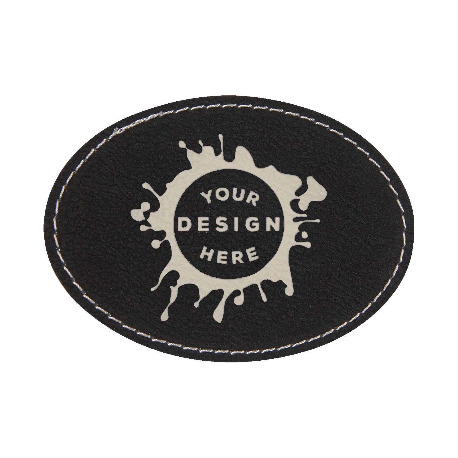Synthetic Leather Patch w/ Custom Engraving - Oval - Mato & Hash