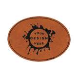 Synthetic Leather Patch w/ Custom Engraving - Oval - Mato & Hash