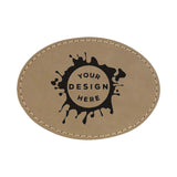Synthetic Leather Patch w/ Custom Engraving - Oval - Mato & Hash