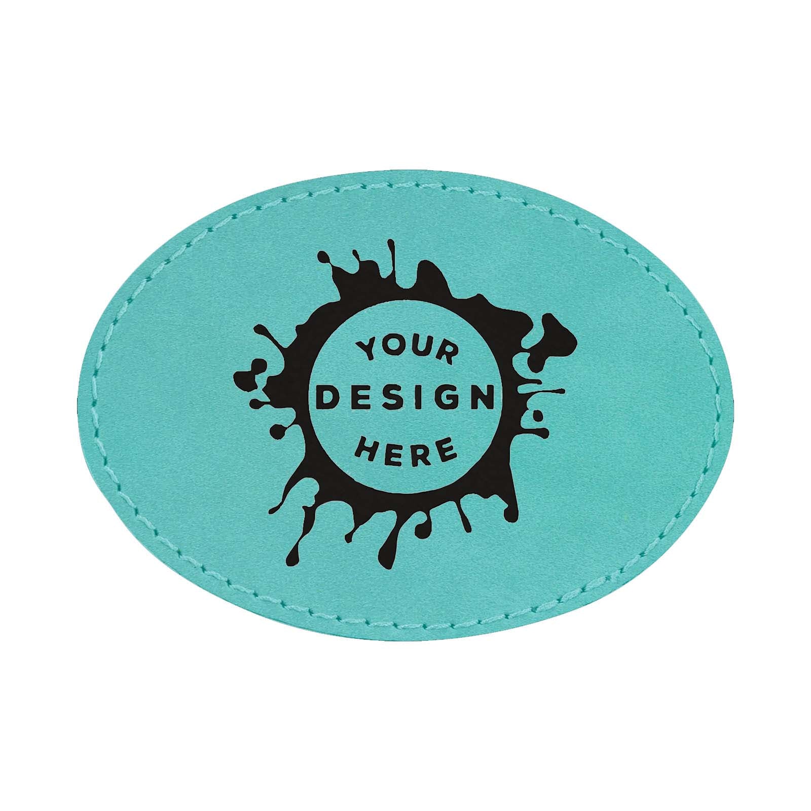 Synthetic Leather Patch w/ Custom Engraving - Oval - Mato & Hash