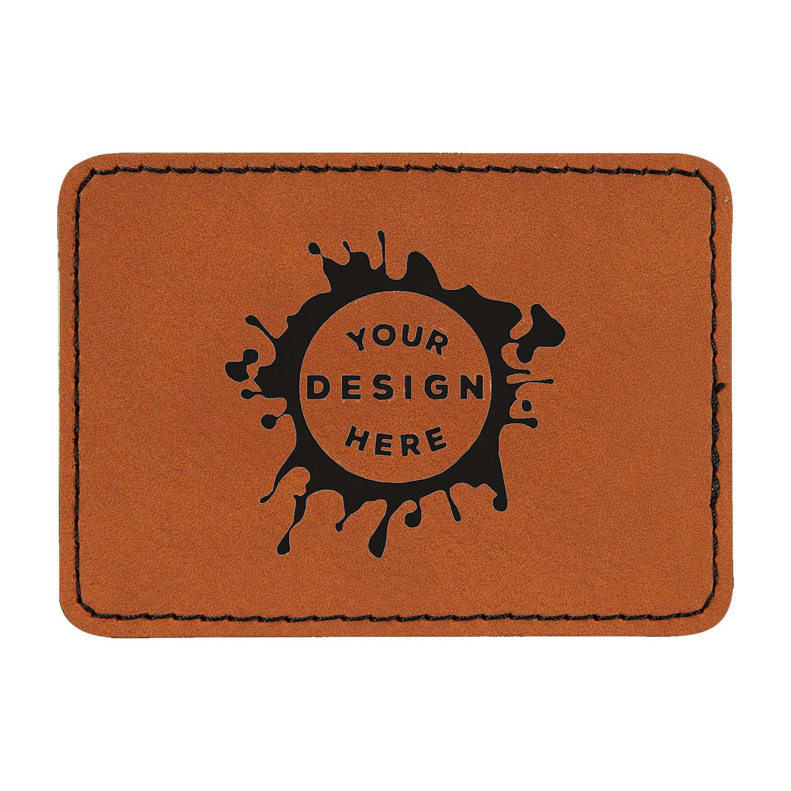 Synthetic Leather Patch w/ Custom Engraving – Small Rectangle - Mato & Hash