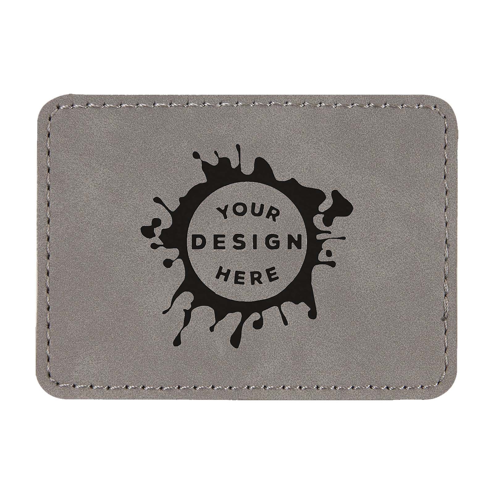Synthetic Leather Patch w/ Custom Engraving – Small Rectangle - Mato & Hash