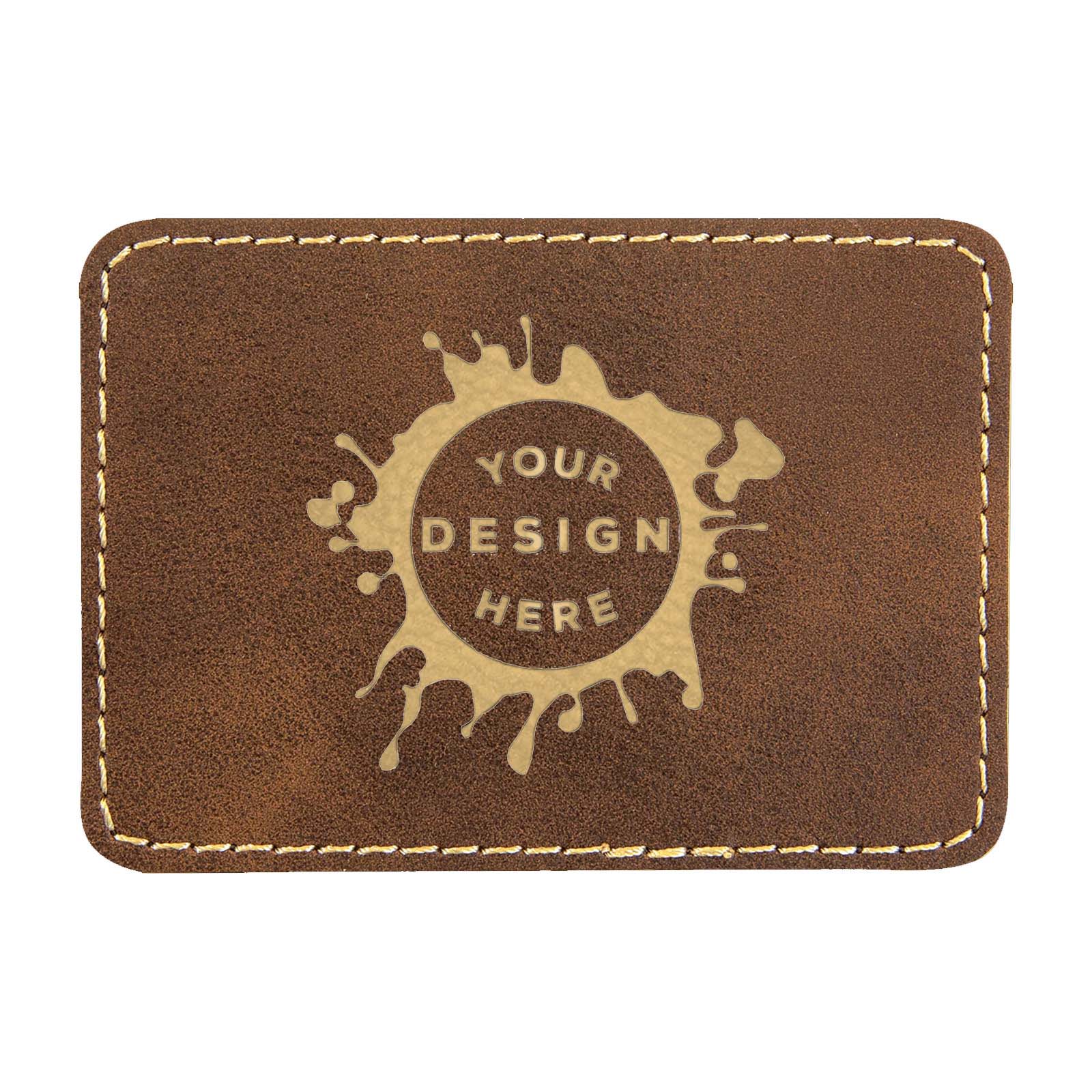 Synthetic Leather Patch w/ Custom Engraving – Small Rectangle - Mato & Hash