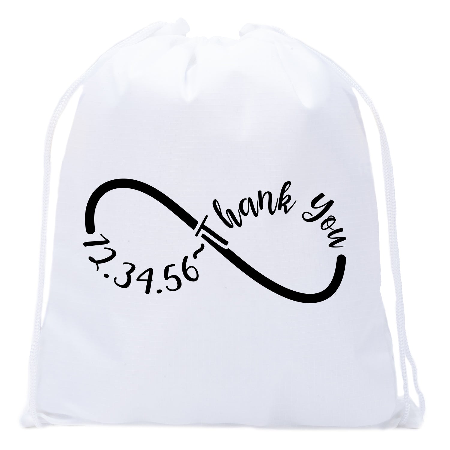 Thank You Infinity Custom Date Mini Polyester Drawstring Bag - Mato & Hash