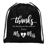 Thanks for Sharing Our Day - Love, Mr. & Mrs. Mini Polyester Drawstring Bag