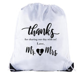 Thanks for Sharing Our Day - Love, Mr. & Mrs. Polyester Drawstring Bag
