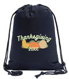 Thanksgiving Gourds Custom Year Cotton Drawstring Bag