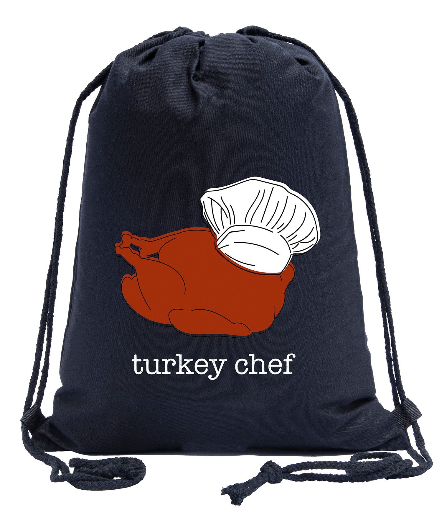 Thanksgiving Turkey Chef Cotton Drawstring Bag - Mato & Hash