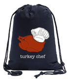 Thanksgiving Turkey Chef Cotton Drawstring Bag