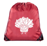 Thanksgiving Turkey Color in Polyester Drawstring Bag