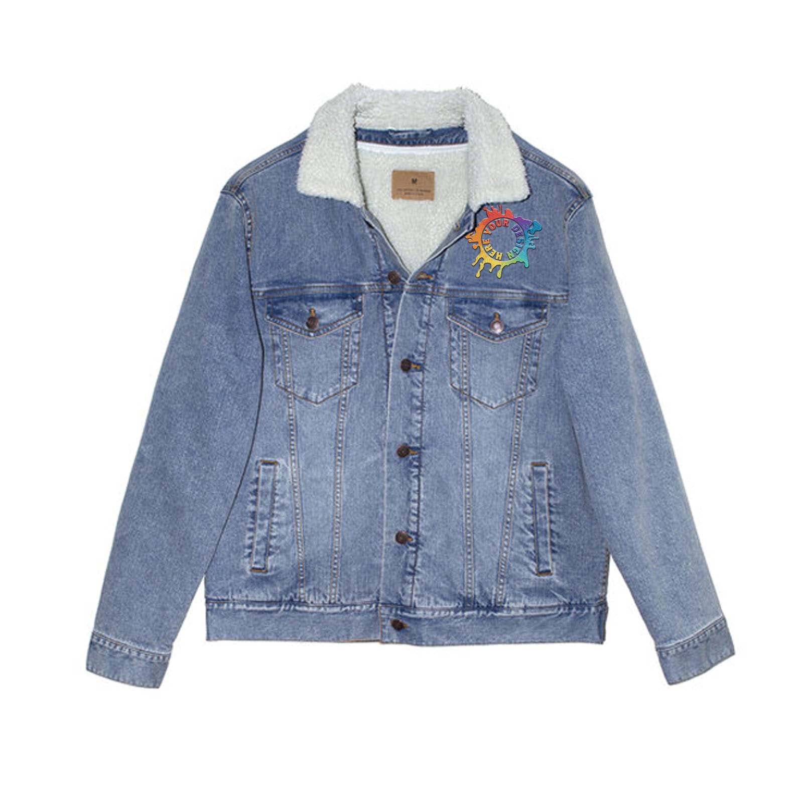 Threadfast Apparel Unisex Sherpa-Lined Denim Jacket Embroidery - Mato & Hash