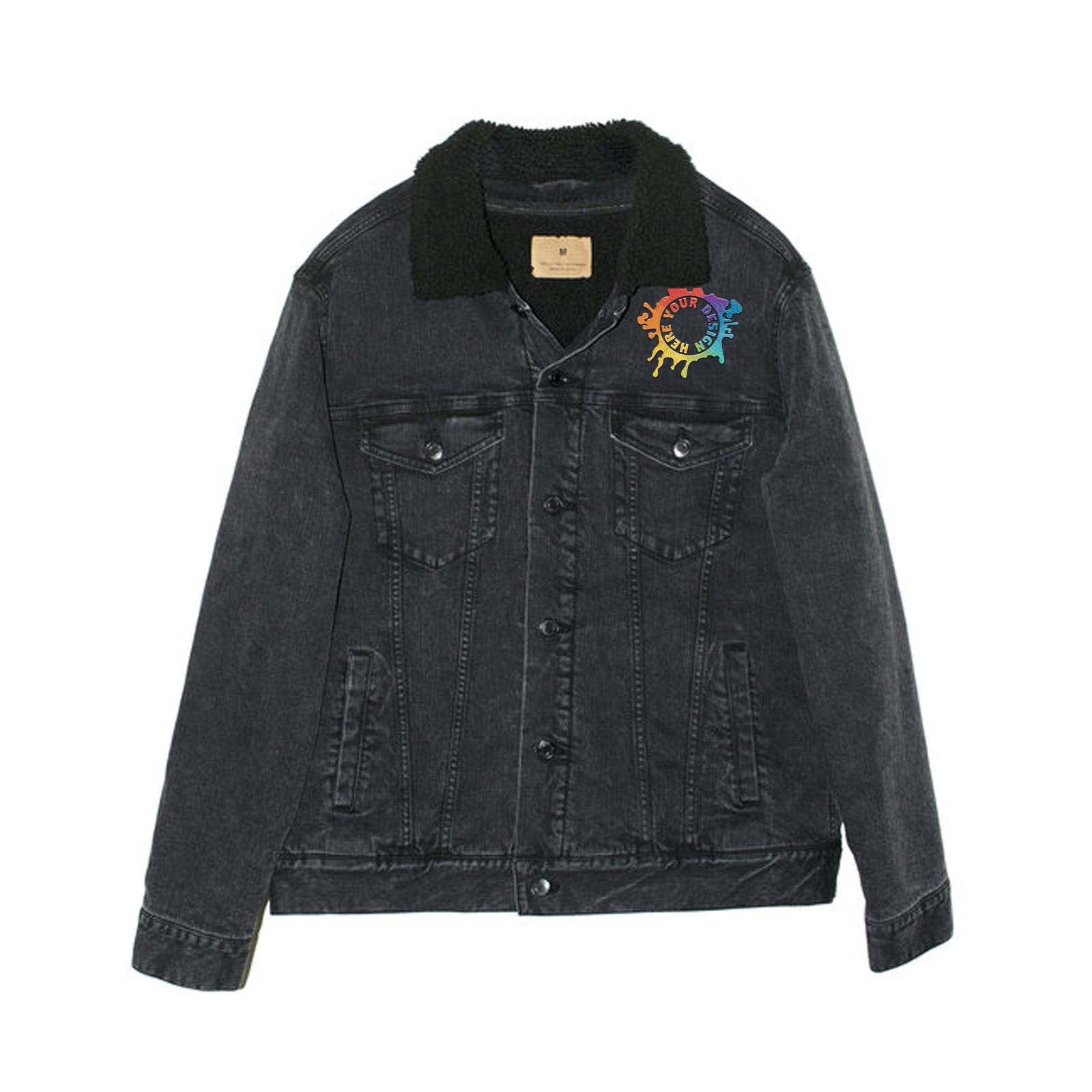 Threadfast Apparel Unisex Sherpa-Lined Denim Jacket Embroidery - Mato & Hash