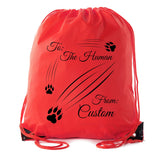 To: The Human From: Custom Cat Name Polyester Drawstring Bag