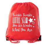 Twinkle Twinkle Little Star Baby Shower Polyester Drawstring Bag