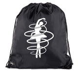 Twirling Ballerina Polyester Drawstring Bag