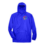 UltraClub Adult Quarter-Zip Hooded Pullover Pack-Away Jacket Embroidery - Mato & Hash