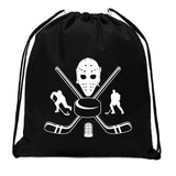 Vintage Hockey Goalie Mask Mini Polyester Drawstring Bag