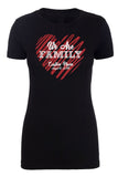 We Are Family - Text in Heart + Custom Name & Date Womens T Shirts