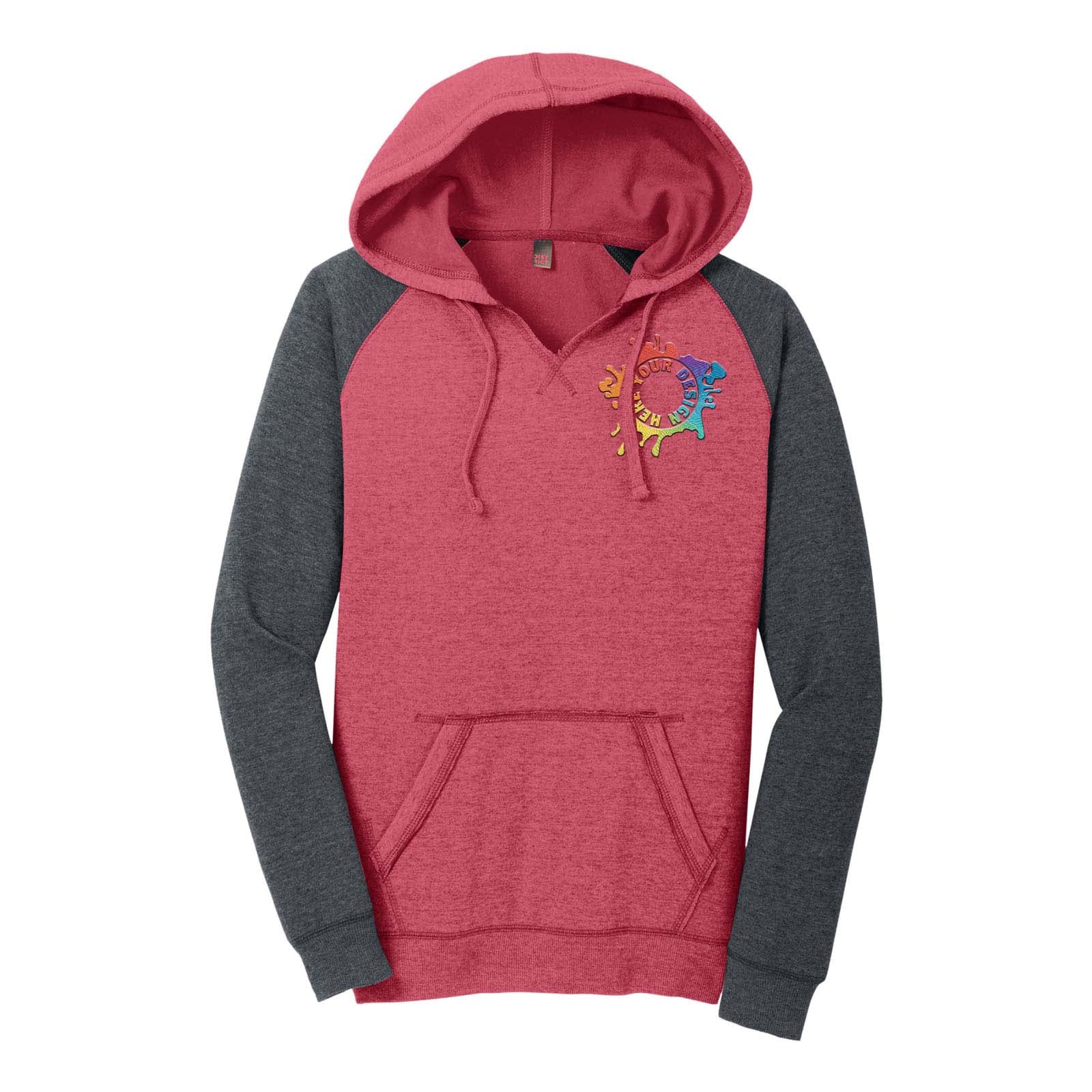 Women's Lightweight Fleece Raglan Hoodie Embroidery - Mato & Hash