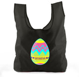 Zig Zag Easter Egg Custom Name Nylon Tote Bag