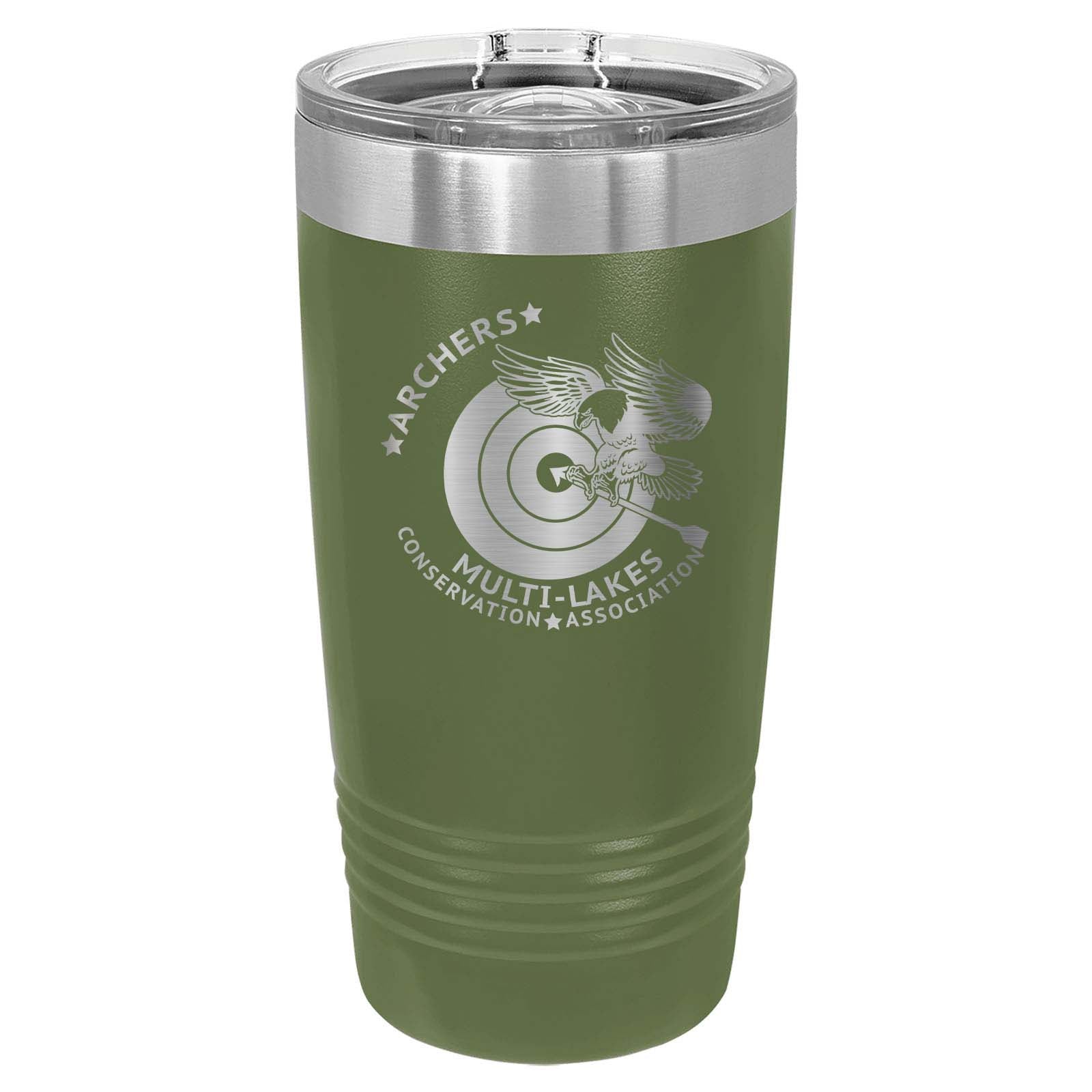 Multi-Lakes Laser Engraved 20oz Pint with Sliding Lid