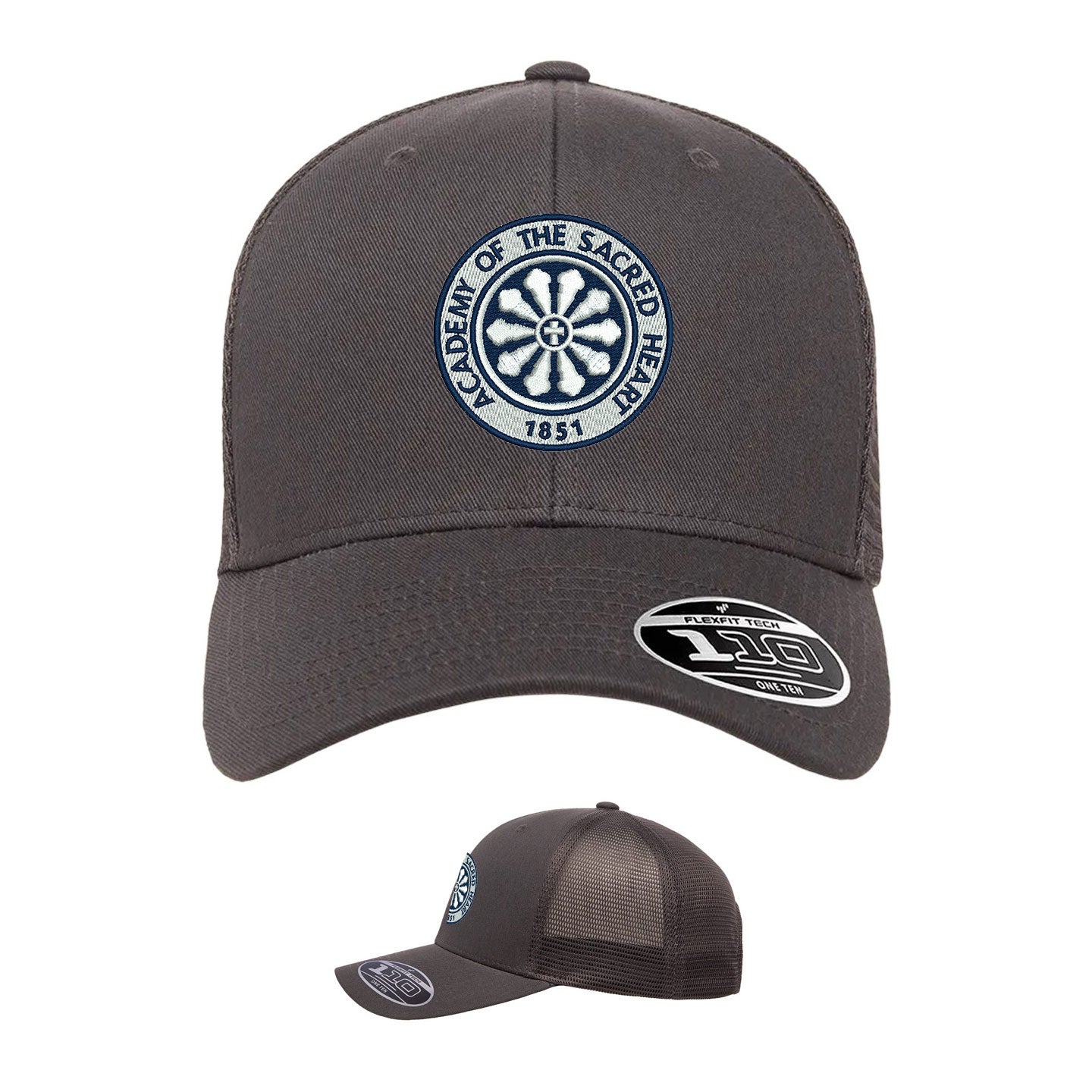 ASH -  Embroidered Rose Window Flexfit Adjustable Trucker Cap