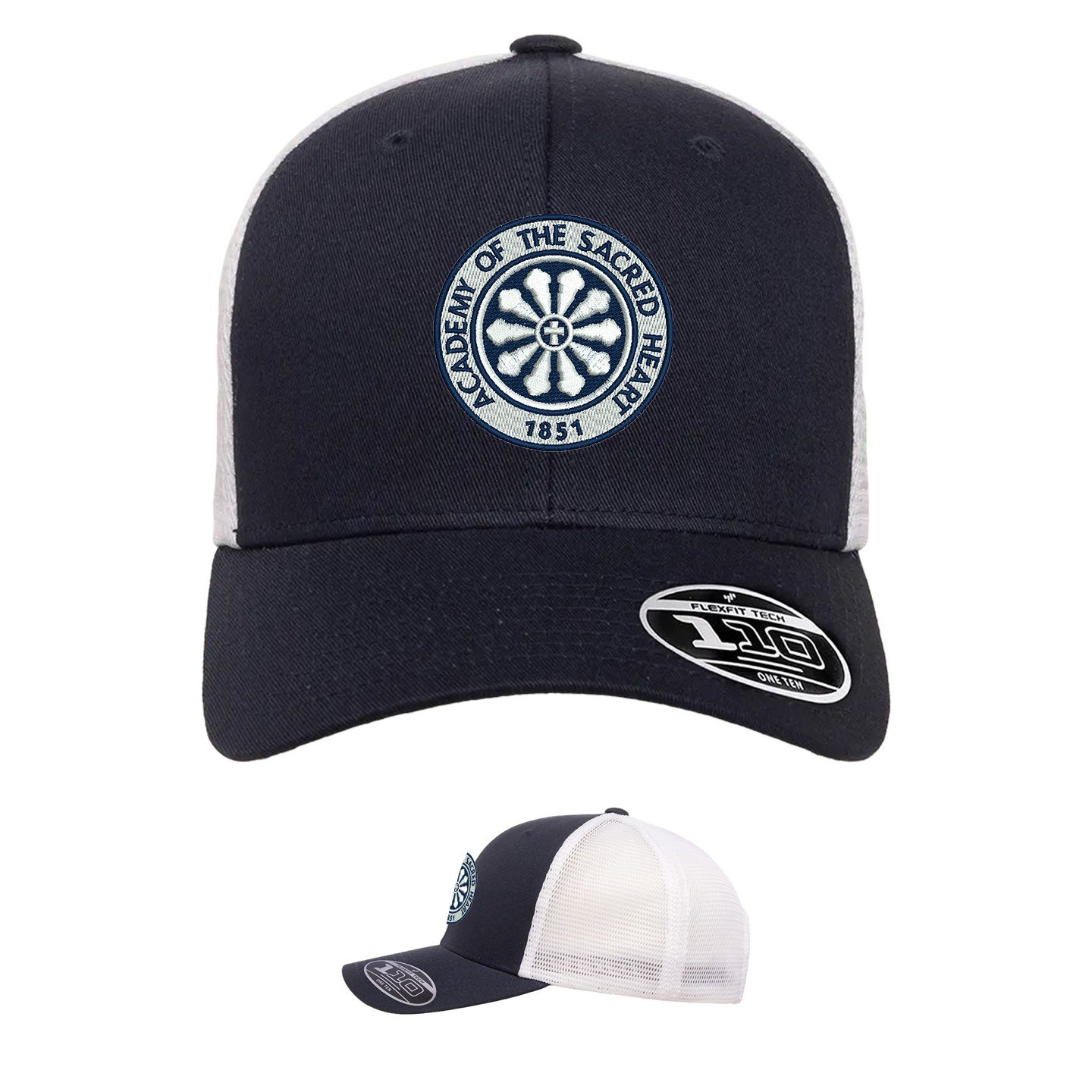ASH -  Embroidered Rose Window Flexfit Adjustable Trucker Cap