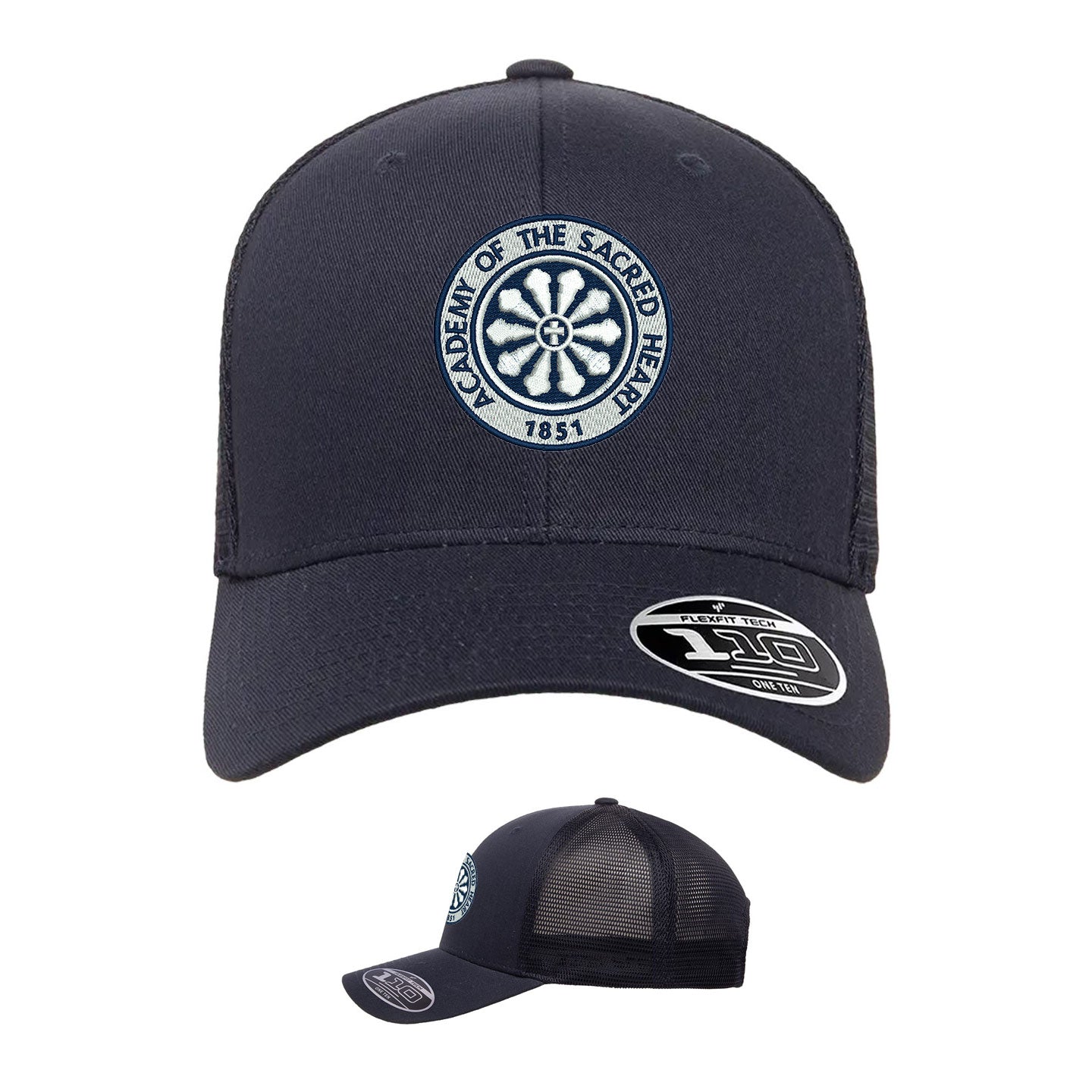 ASH -  Embroidered Rose Window Flexfit Adjustable Trucker Cap